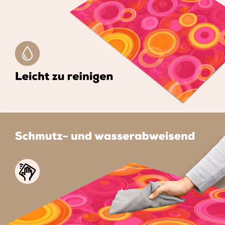 Cirkels - Design - Kleurrijk Inductie beschemer met haakjes klein 777 -ky-schoon-de