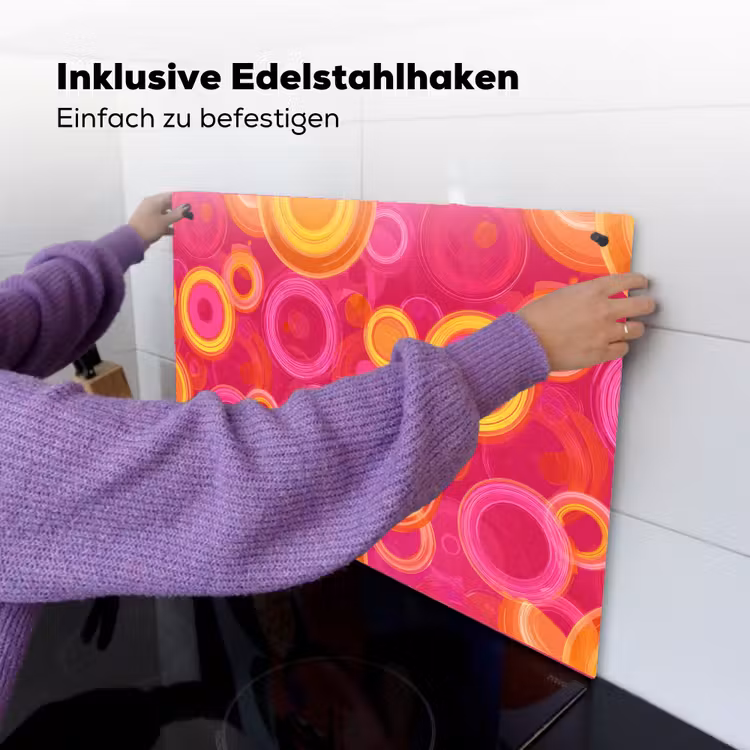 Cirkels - Design - Kleurrijk Inductie beschemer met haakjes klein 777 -ky-ophangen-de