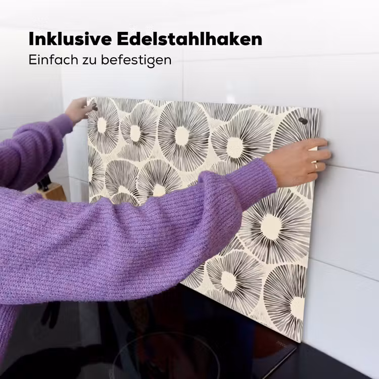 Cirkels - Patroon - Zwart Inductie beschemer met haakjes klein 777 -ky-ophangen-de