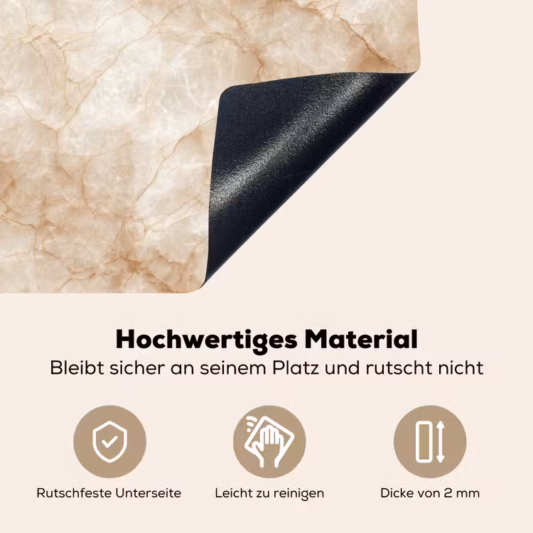 Kristalstructuur - Bruin - Marmer Inductie beschemer met haakjes klein 777 -ky-onderkant-de