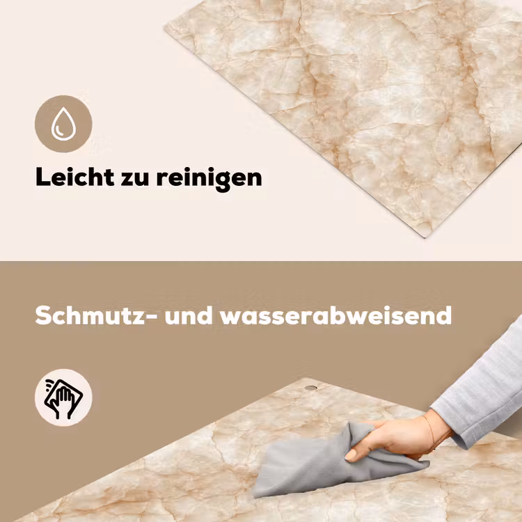 Kristalstructuur - Bruin - Marmer Inductie beschemer met haakjes klein 777 -ky-schoon-de