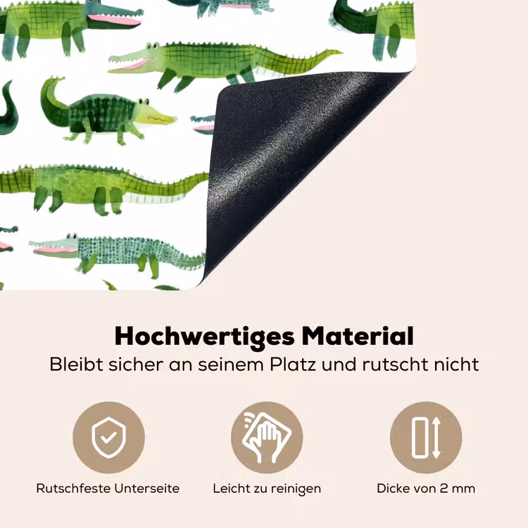 krokodillen - Speels - Groen Inductie beschemer met haakjes klein 777 -ky-onderkant-de