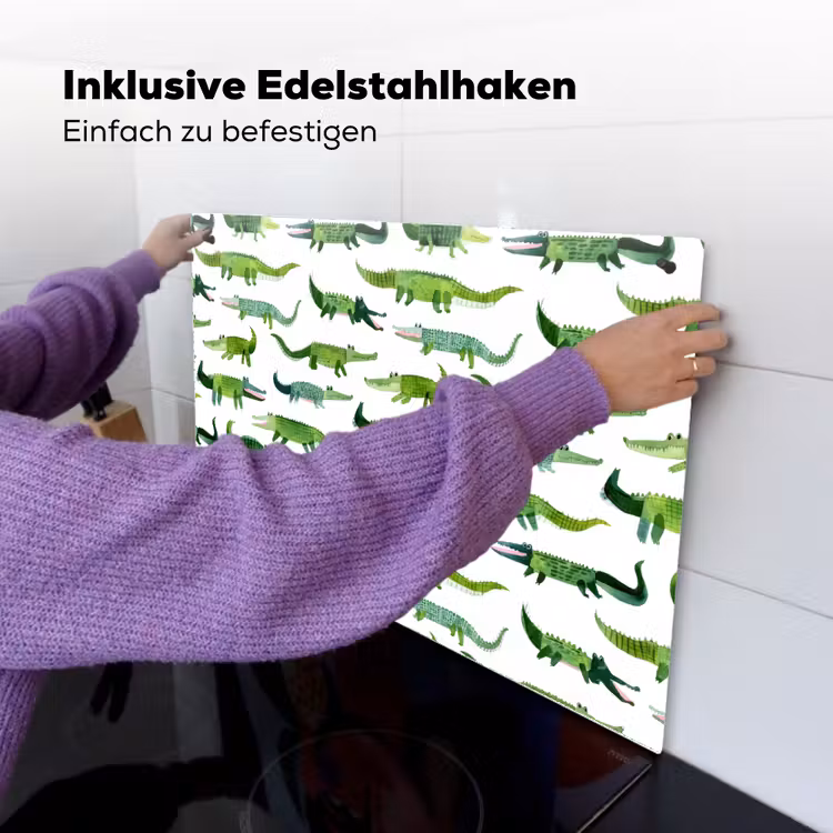 krokodillen - Speels - Groen Inductie beschemer met haakjes klein 777 -ky-ophangen-de