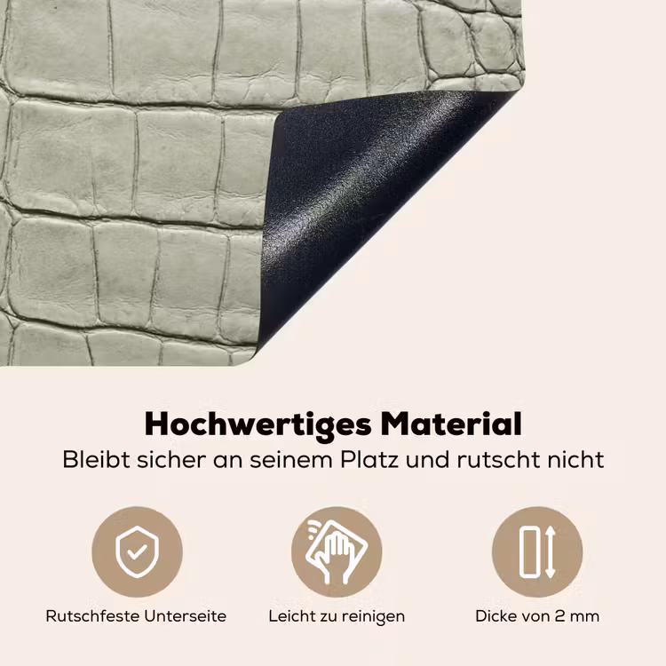 Krokodillenleer - Schubben - Groen Inductie beschemer met haakjes klein -ky-onderkant-de