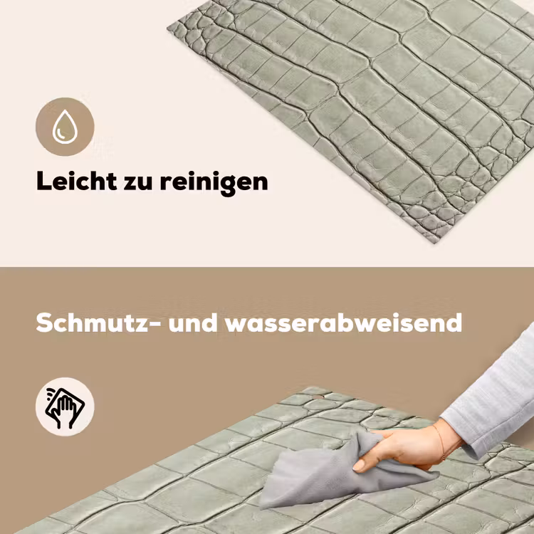 Krokodillenleer - Schubben - Groen Inductie beschemer met haakjes klein -ky-schoon-de