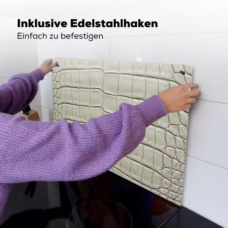 Krokodillenleer - Schubben - Groen Inductie beschemer met haakjes klein -ky-ophangen-de