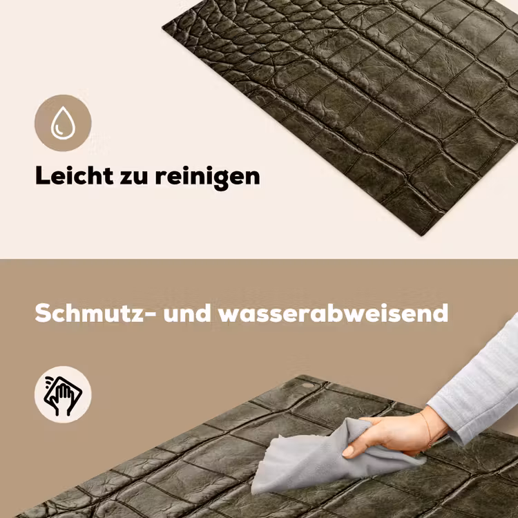 Krokodillenleer - Structuur - Groen Inductie beschemer met haakjes klein -ky-schoon-de
