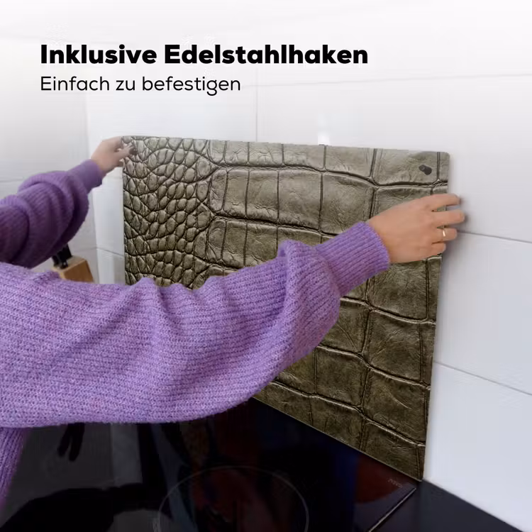 Krokodillenleer - Structuur - Groen Inductie beschemer met haakjes klein -ky-ophangen-de