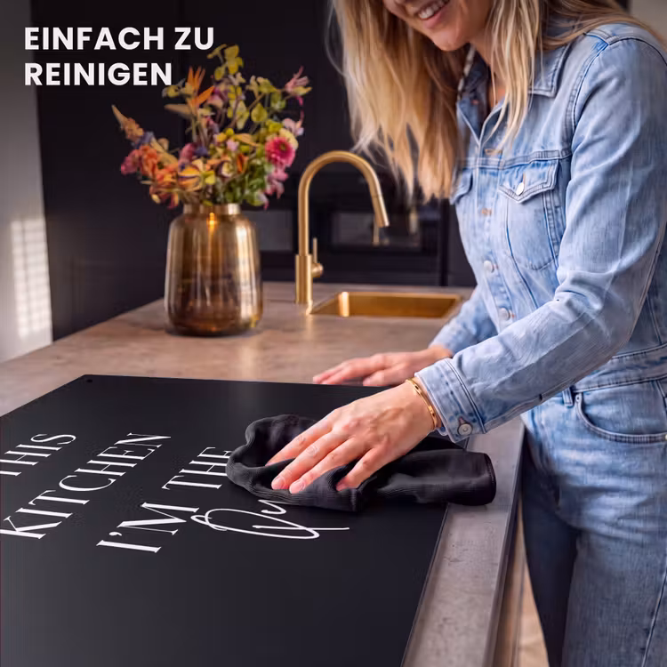 2-in-1 Herdabdeckplatte & Spritzschutz - Küchenkönigin - Keukenkoningin Inductie beschemer met haakjes klein