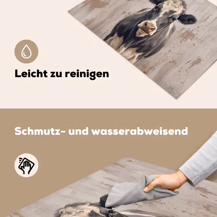 Koe - Portret - Dieren - Modern Inductie beschemer met haakjes klein -ky-schoon-de