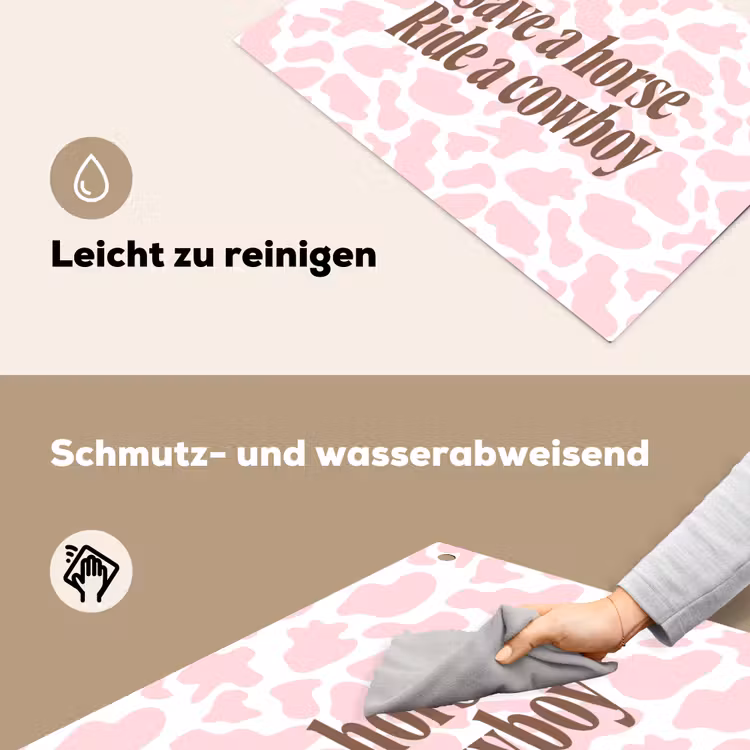 Koeienprint - Roze - Cowboy - Horse Inductie beschemer met haakjes klein -ky-schoon-de