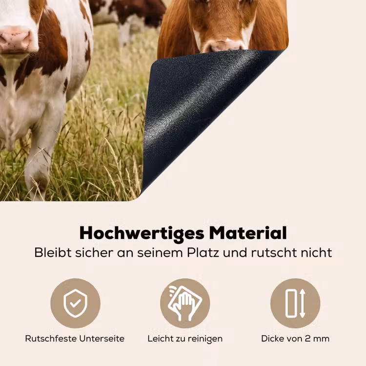 Koeien - Portret - Weide - Boerderij - Nieuwsgierig Inductie beschemer met haakjes klein -ky-onderkant-de