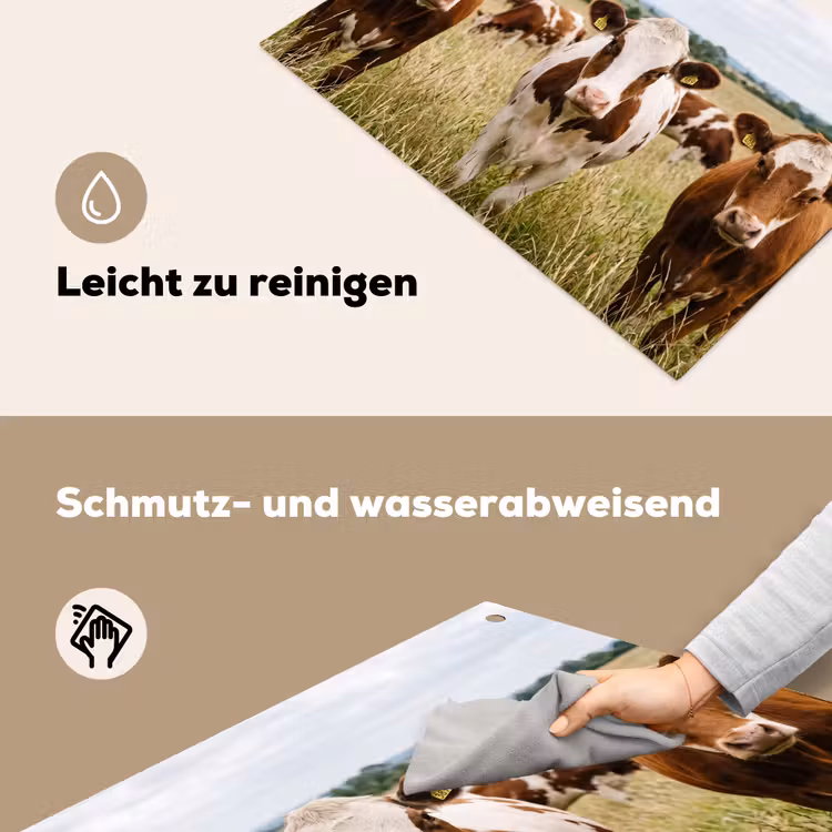 Koeien - Portret - Weide - Boerderij - Nieuwsgierig Inductie beschemer met haakjes klein -ky-schoon-de