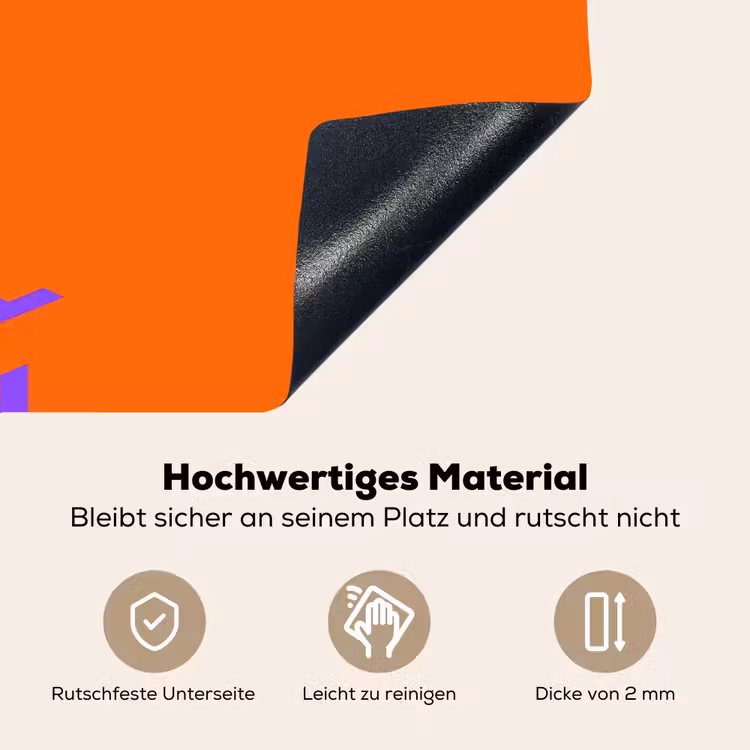 Cool - Paars - Oranje Inductie beschemer met haakjes klein -ky-onderkant-de