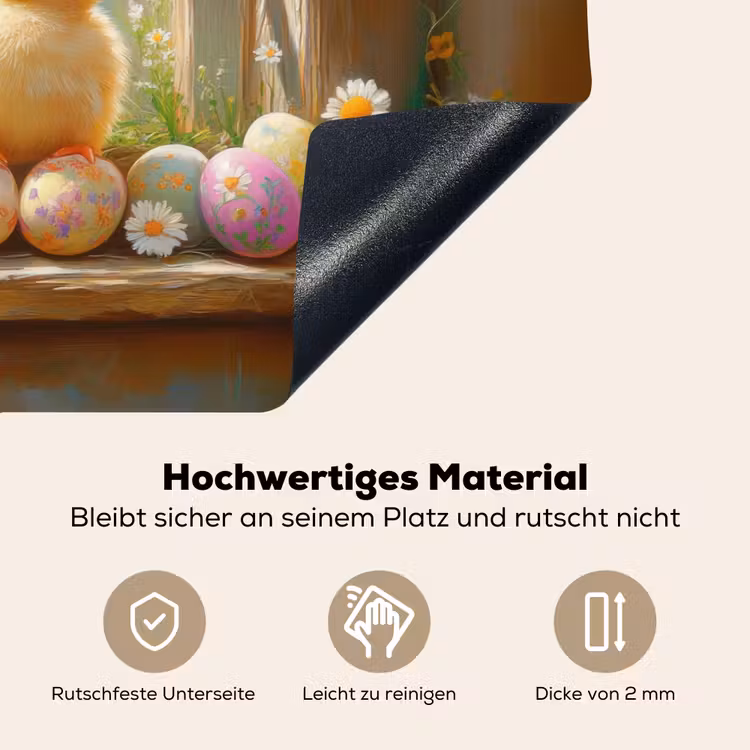 Kuiken - Raam - Paaseieren Inductie beschemer met haakjes klein -ky-onderkant-de