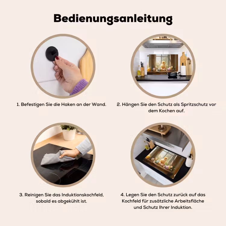 Kuiken - Raam - Paaseieren Inductie beschemer met haakjes klein -ky-gebruik-de
