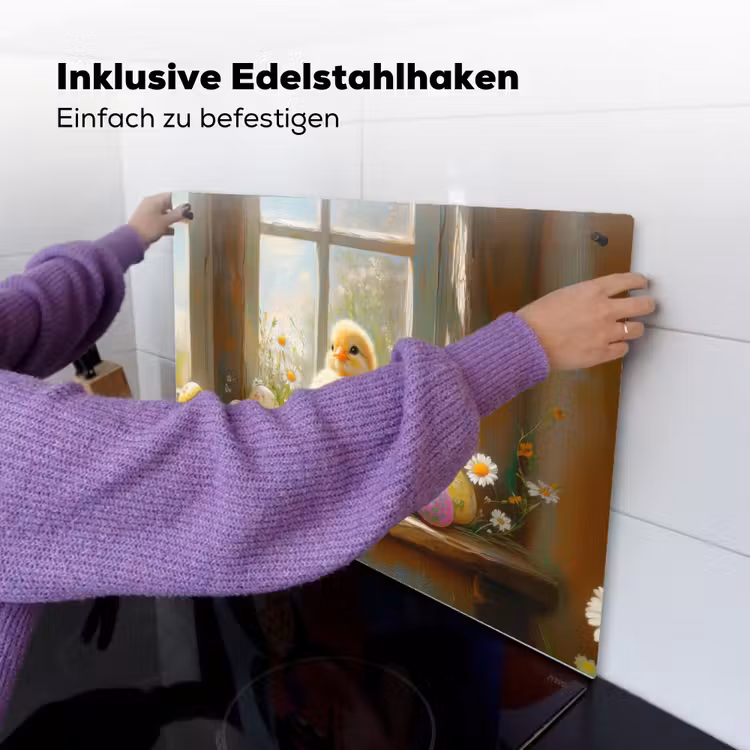 Kuiken - Raam - Paaseieren Inductie beschemer met haakjes klein -ky-ophangen-de