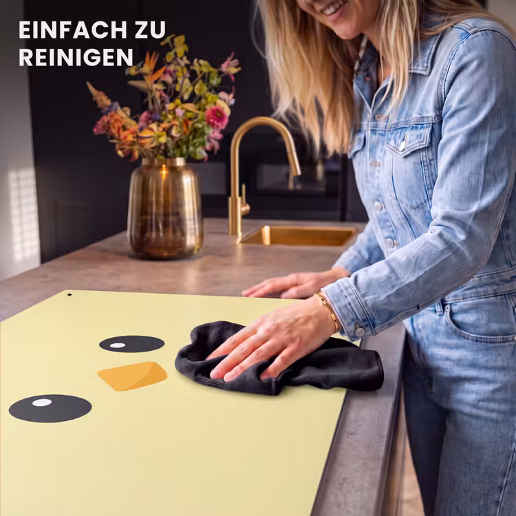 2-in-1 Herdabdeckplatte & Spritzschutz - Küken - Fröhlich - Gelb - Minimalistisch — 5