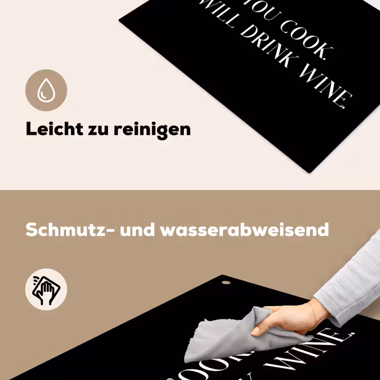 2-in-1 Herdabdeckplatte & Spritzschutz - Kulinarische Ernennung - Culinaire Afspraak Inductie beschemer met haakjes klein