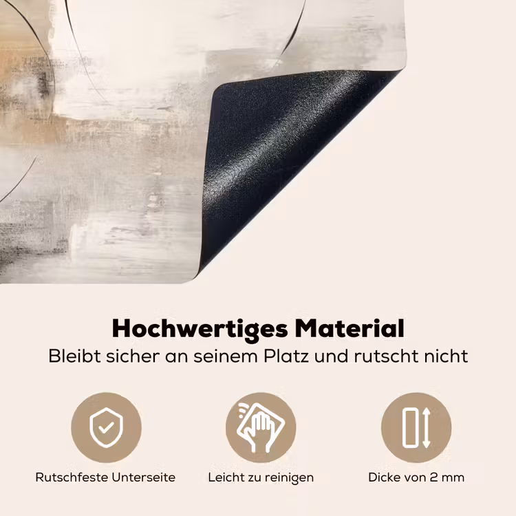 2-in-1 Herdabdeckplatte & Spritzschutz - Kunst - Abstrakt - Grau - Industriell - Kunst - Abstract - Grijs - Industrieel Inductie beschemer met haakjes klein