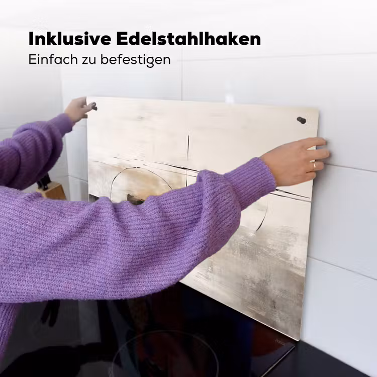 2-in-1 Herdabdeckplatte & Spritzschutz - Kunst - Abstrakt - Grau - Industriell - Kunst - Abstract - Grijs - Industrieel Inductie beschemer met haakjes klein