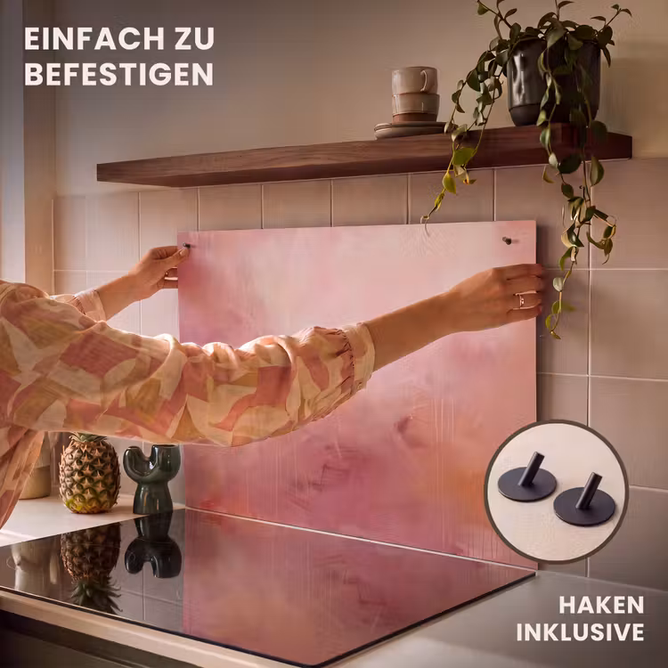 Kunst - Vloeiend - Pastel - Abstract Inductie beschemer met haakjes klein -ky-ophangen-de