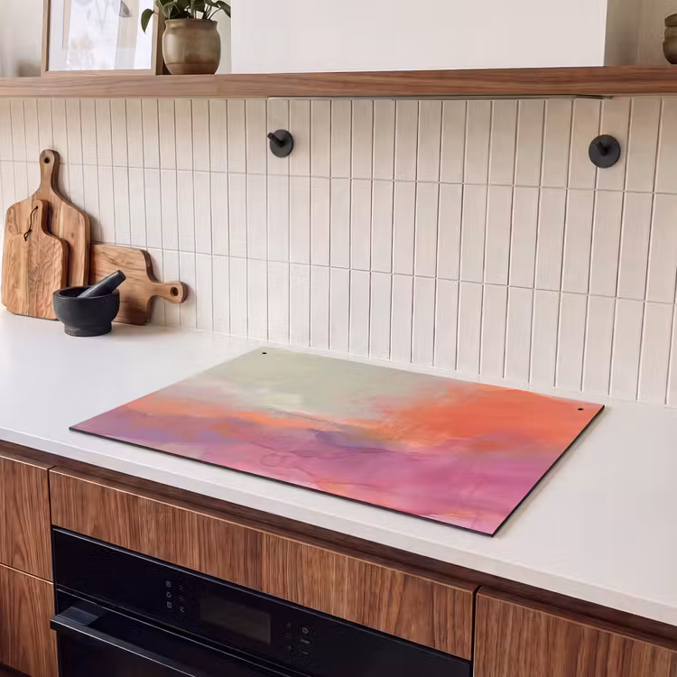 Kunst - Vloeiend - Overgangen - Oranje Inductie beschemer met haakjes klein -sfeer1
