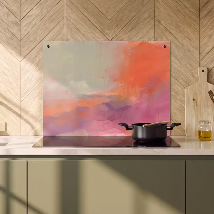 Kunst - Vloeiend - Overgangen - Oranje Inductie beschemer met haakjes klein -sfeer2