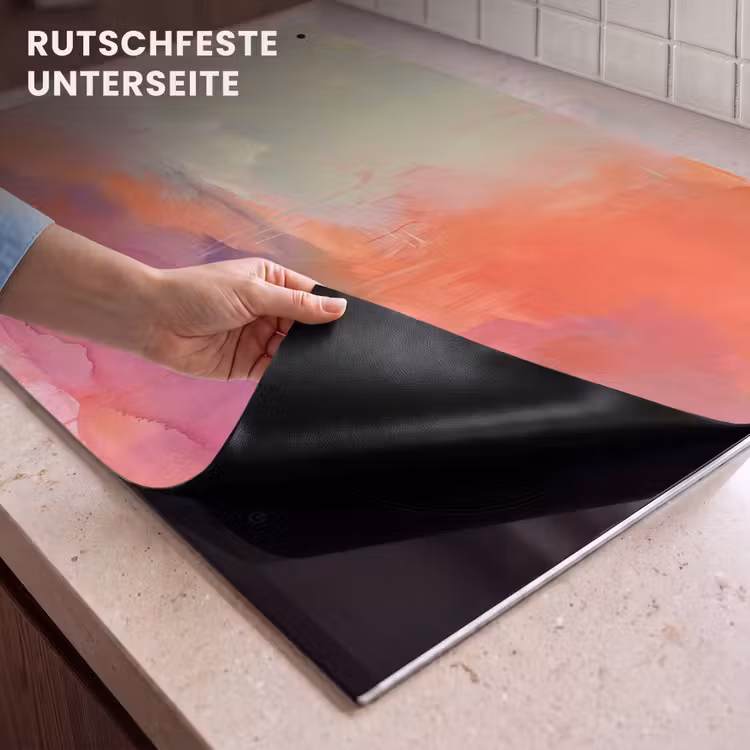 Kunst - Vloeiend - Overgangen - Oranje Inductie beschemer met haakjes klein -ky-onderkant-de
