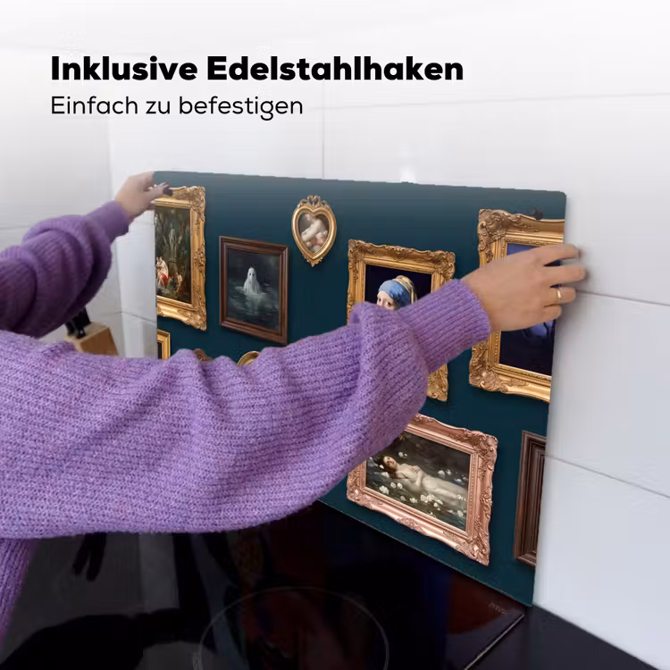 Kunst - Schilderijen - Decoratie - Klassiek - Groen Inductie beschemer met haakjes klein -ky-ophangen-de