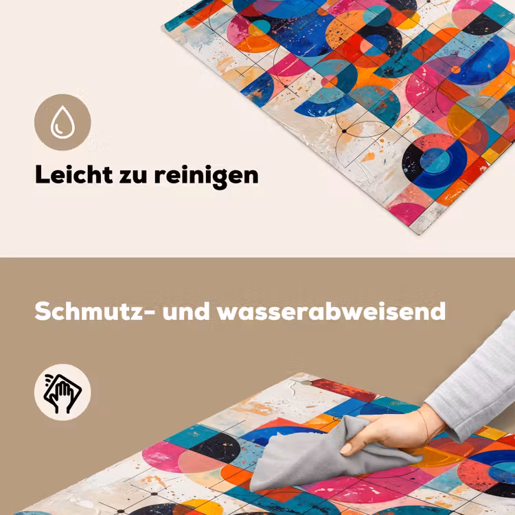 Kunst - Geometrisch - Abstract - Kleurrijk Inductie beschemer met haakjes klein -ky-schoon-de
