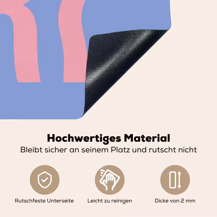 Art - Roze - Blauw Inductie beschemer met haakjes klein -ky-onderkant-de