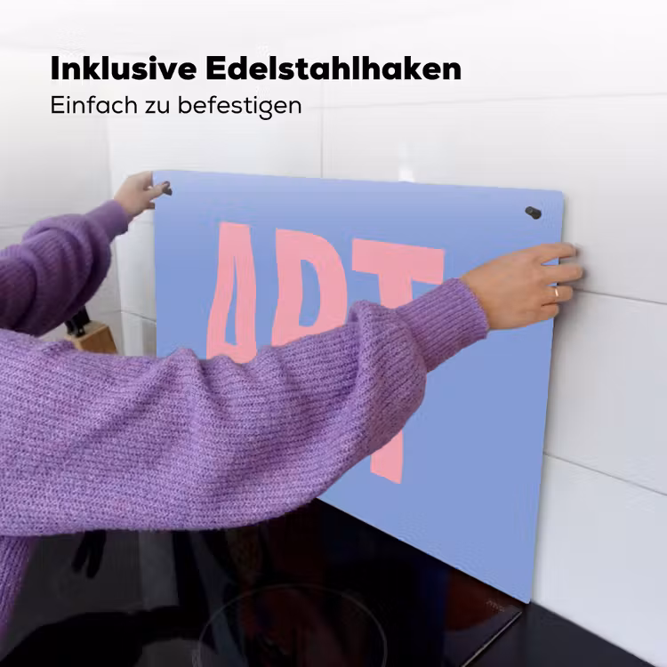 Art - Roze - Blauw Inductie beschemer met haakjes klein -ky-ophangen-de