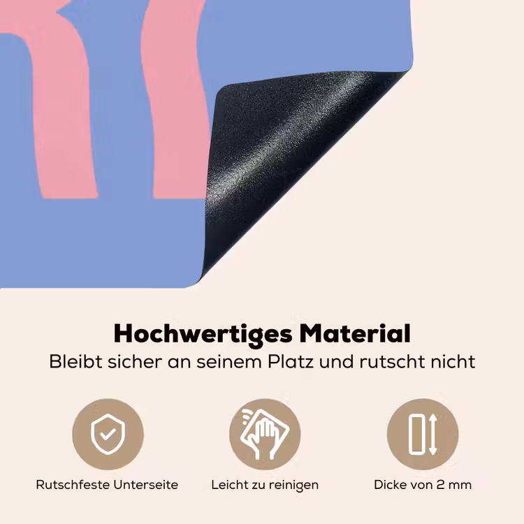 Art - Roze - Blauw Inductie beschemer met haakjes klein -ky-onderkant-de