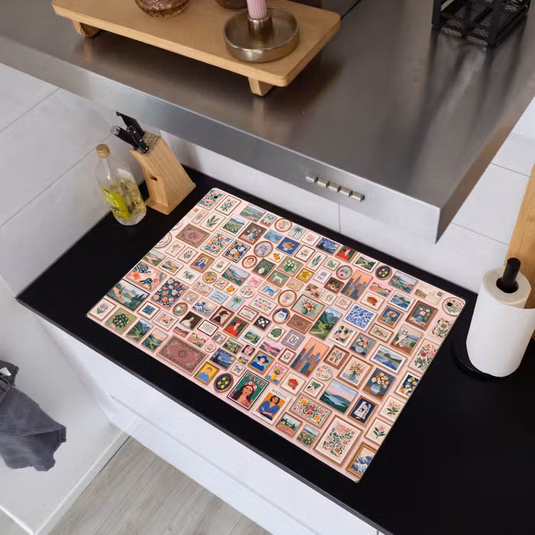 Kunst - Collectie - Decoratie - Modern - Kleurrijk Inductie beschemer met haakjes klein -sfeer1