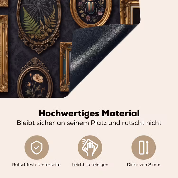 Kunst - Collectie - Vintage - Klassiek - Donker Inductie beschemer met haakjes klein -ky-onderkant-de