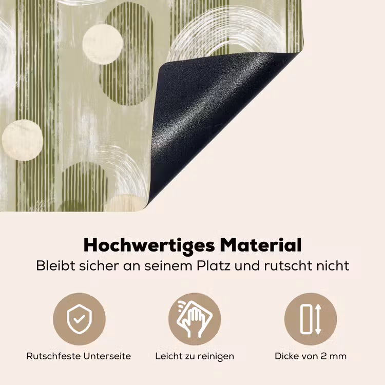 Artistiek - Modern - Groen Inductie beschemer met haakjes klein 777 -ky-onderkant-de