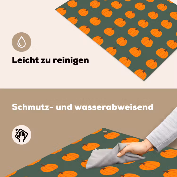Pompoen - Patroon - Oranje Inductie beschemer met haakjes klein 777 -ky-schoon-de