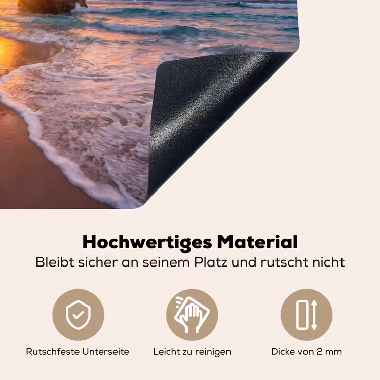 Kust - Rots - Zonsondergang - Zee - Natuur Inductie beschemer met haakjes klein -ky-onderkant-de