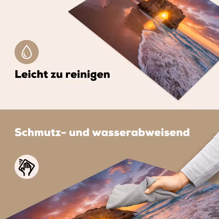 Kust - Rots - Zonsondergang - Zee - Natuur Inductie beschemer met haakjes klein -ky-schoon-de