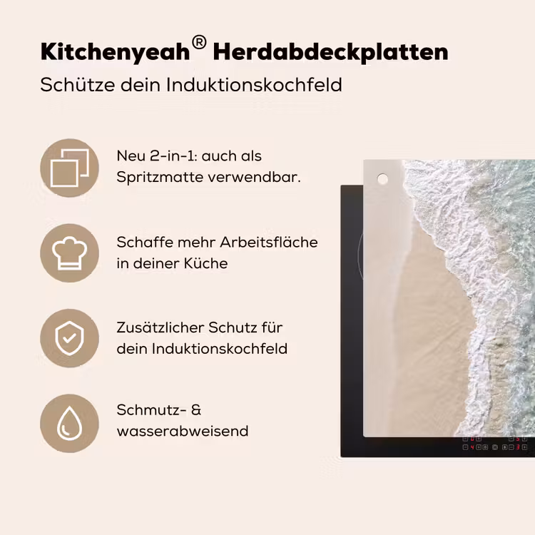Kust - Zand - Blauw Inductie beschemer met haakjes klein -ky-usp-de