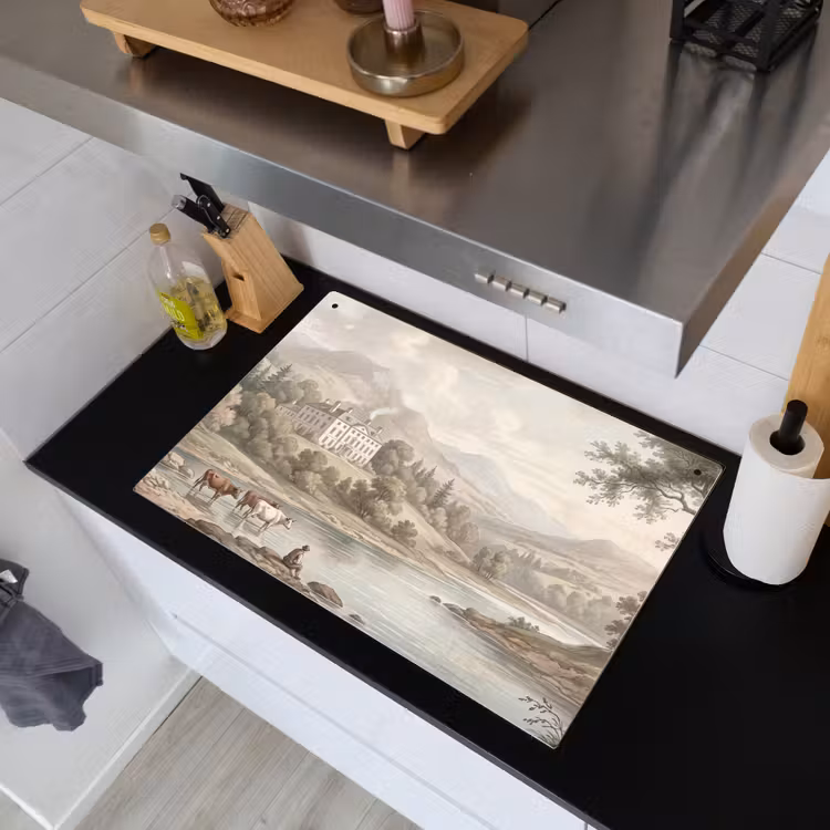 Landhuis - Rivier - Vee Inductie beschemer met haakjes klein -sfeer1