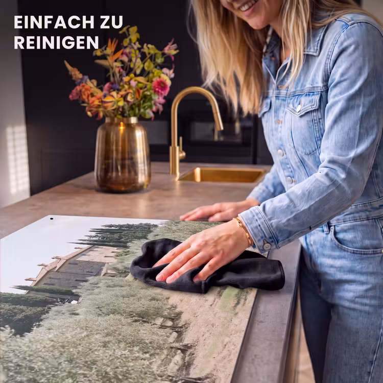 2-in-1 Herdabdeckplatte & Spritzschutz - Landhaus – Olivenbaum – Obstgarten - Landhuis - olijfboom - gaard Inductie beschemer met haakjes klein
