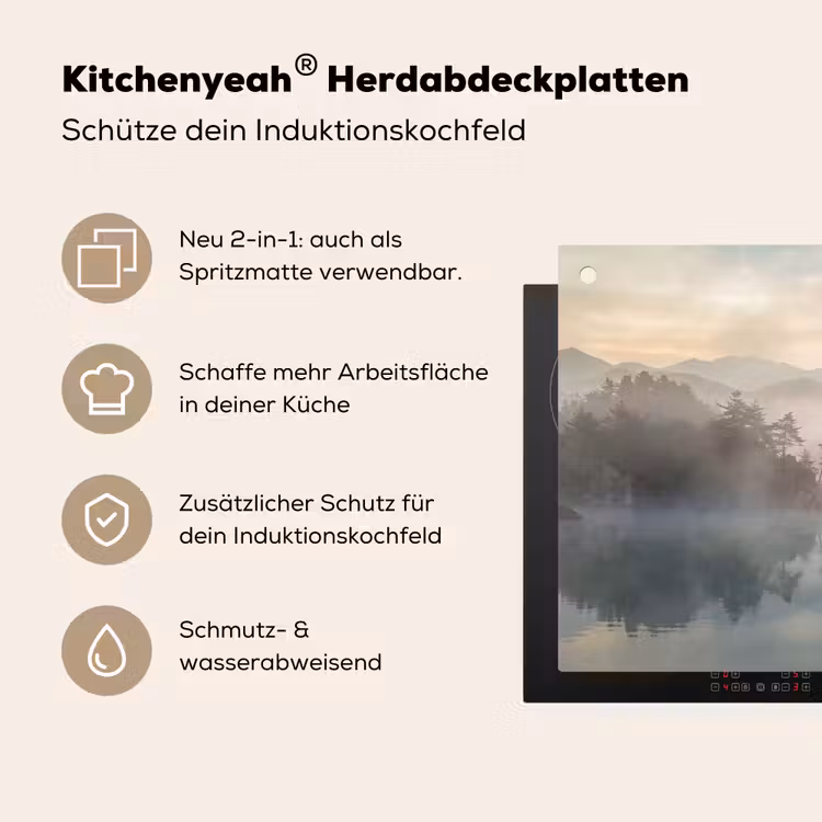 Landschap - Bergen - Mist - Water - Natuur Inductie beschemer met haakjes klein -ky-usp-de