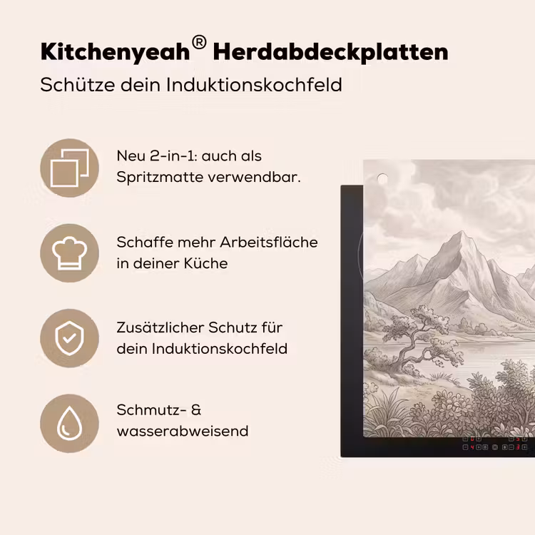 Landschap - Bergen - Meer - Natuur Inductie beschemer met haakjes klein -ky-usp-de
