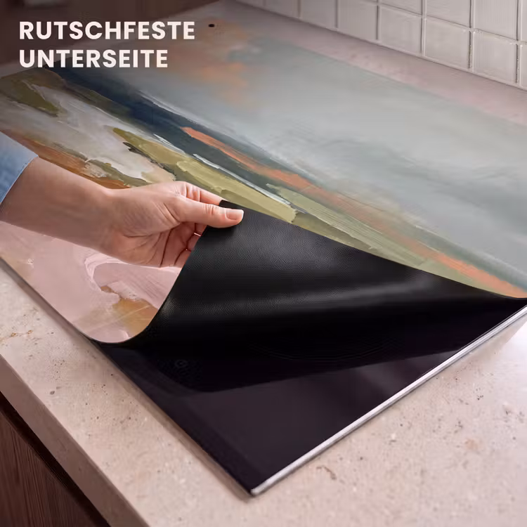 Landschap - Rivier - Abstract - Roze - Groen Inductie beschemer met haakjes klein -ky-onderkant-de