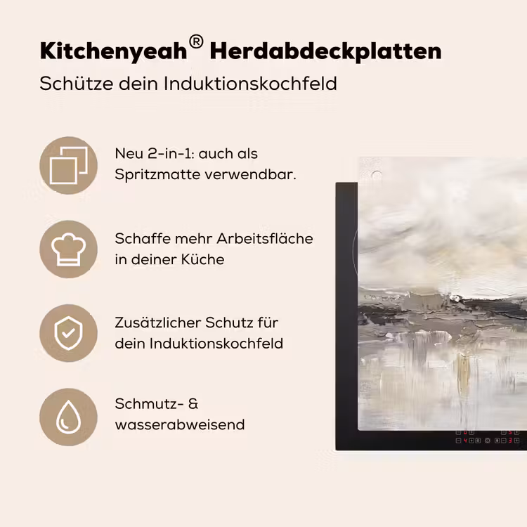 Landschap - Horizon - Natuur - Abstract - Neutraal Inductie beschemer met haakjes klein -ky-usp-de