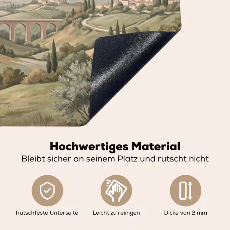 Landschap - Heuvels - Zandpad - Groen Inductie beschemer met haakjes klein -ky-onderkant-de