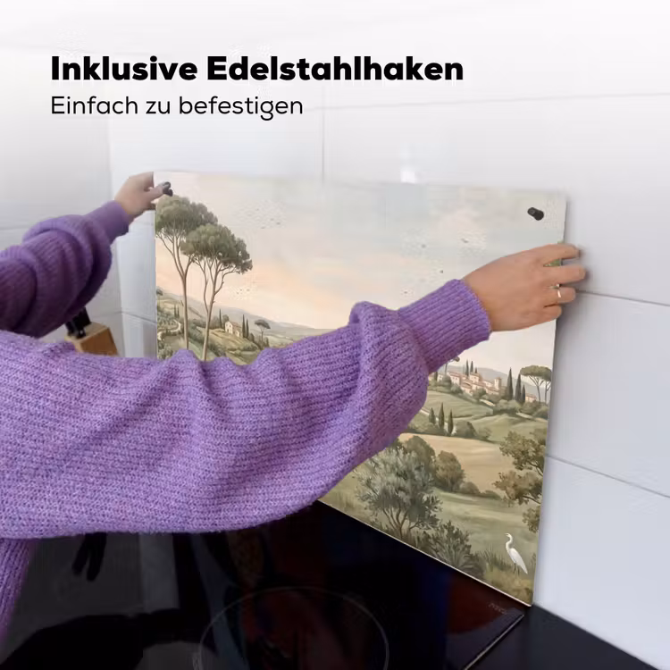 Landschap - Heuvels - Zandpad - Groen Inductie beschemer met haakjes klein -ky-ophangen-de