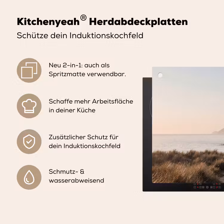 Landschap - Kust - Duinen Inductie beschemer met haakjes klein -ky-usp-de
